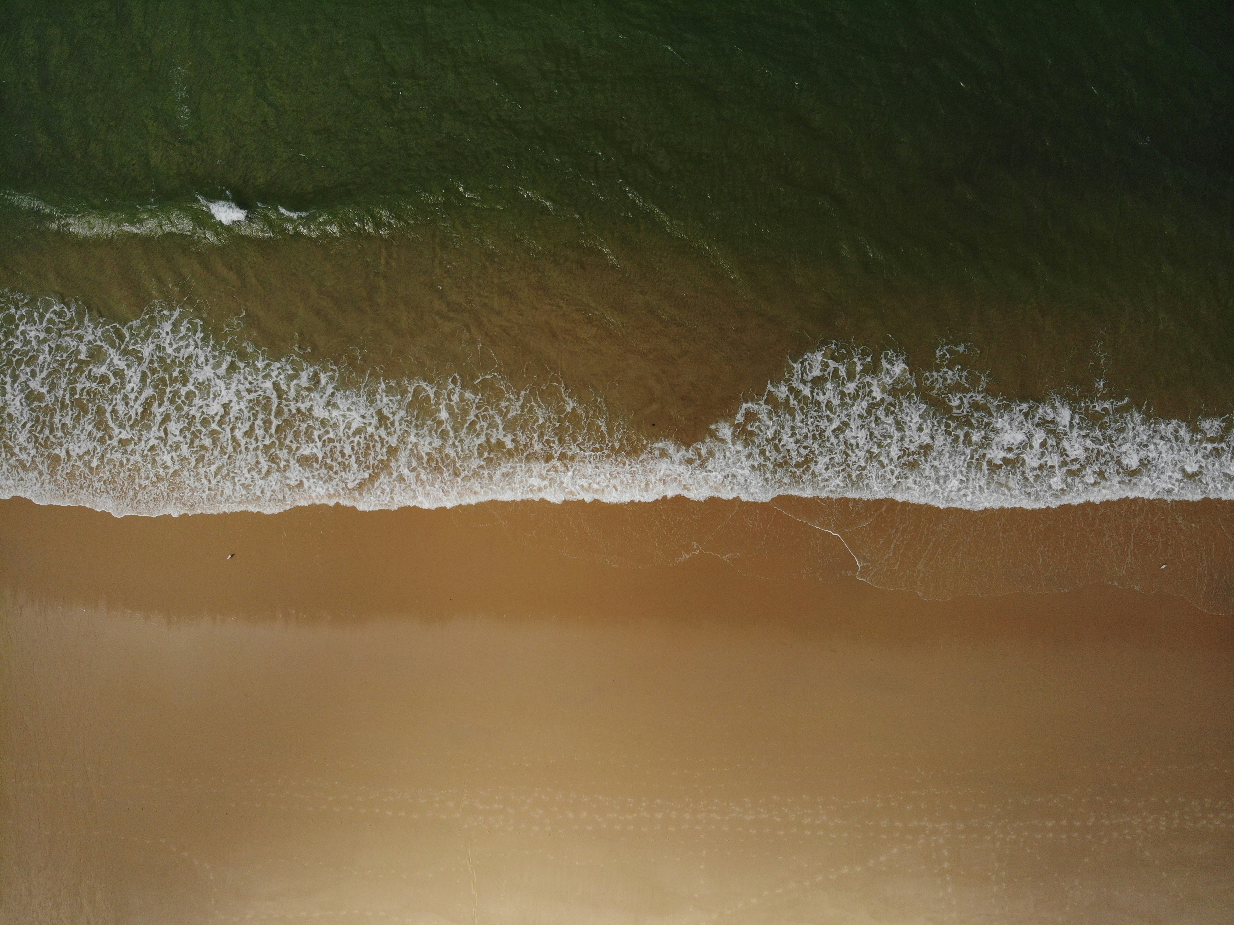 aerial view of ocean waves